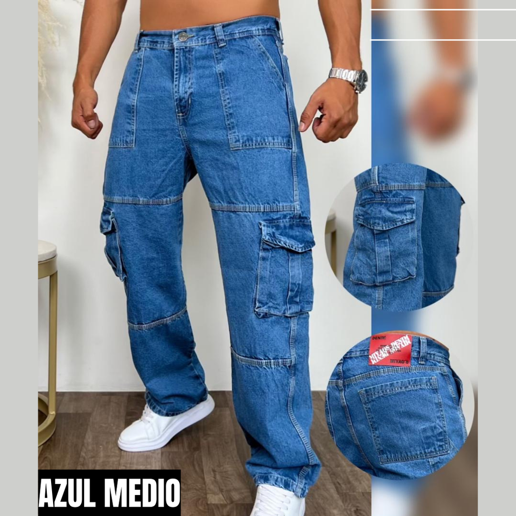 Pantalón cargo en Jeans