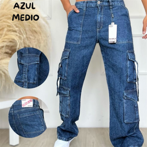 Pantalón Cargo en Jeans