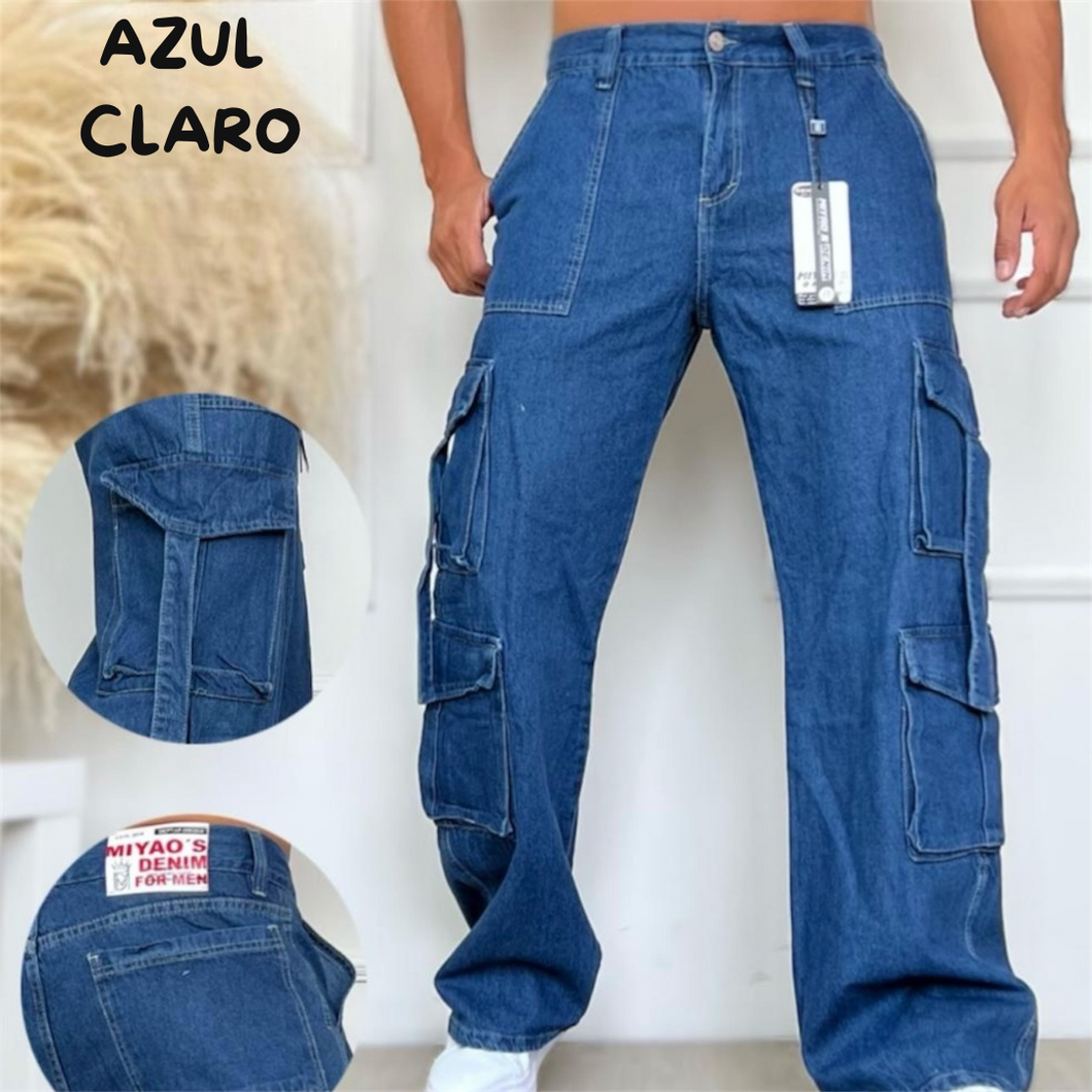 Pantalón Cargo en Jeans